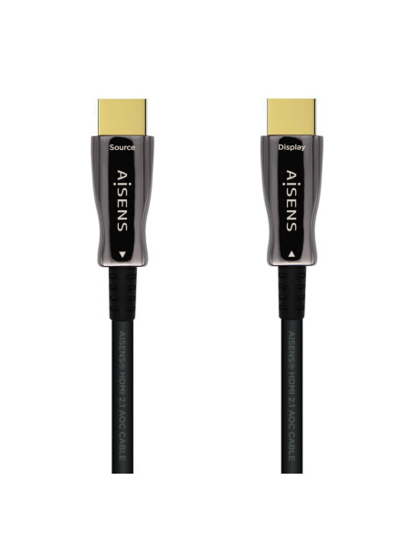 AISENS Cable HDMI V2.1 AOC Ultra Alta Velocidad / HEC 8k@60Hz 4k@120Hz 4:4:4 48Gbps, A/M-A/M, Negro, 50m