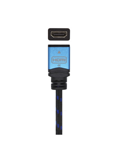 AISENS Cable HDMI V2.0 Prolongador Premium Alta Velocidad / HEC 4K@60Hz 18Gbps, A/M-A/H, Negro/Azul, 3.0m