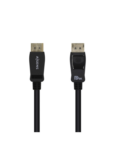 AISENS Cable Displayport Certificado V1.4 8k@60hz, DP/M-DP/M, Negro, 2.0m