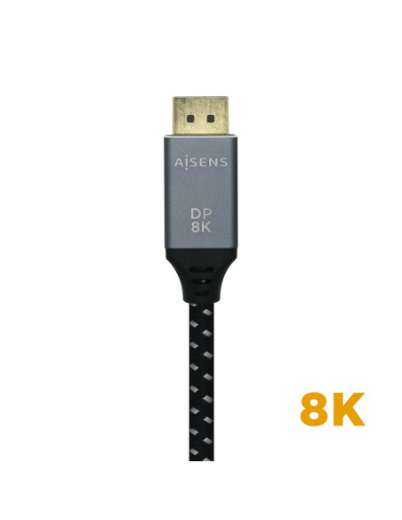 AISENS Cable Displayport V1.4 8k@60hz, DP/M-DP/M, Gris/Negro, 1.5m