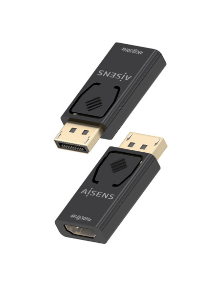 AISENS Conversor Displayport A HDMI 4K@30Hz, DP/M-HDMI/H, Negro
