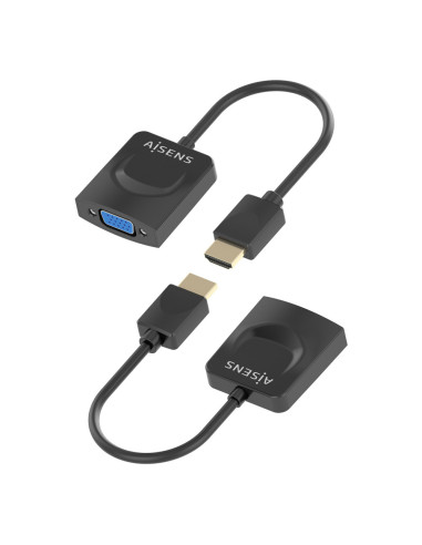 AISENS Conversor HDMI a SVGA, HDMI A/M-SVGA/H, Negro, 15?m