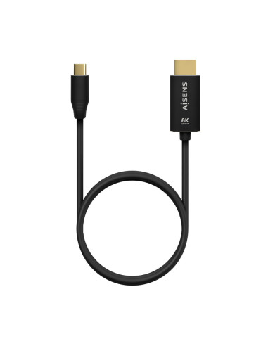 AISENS Cable Conversor Aluminio USB-C A HDMI 2.1 8k@60Hz, USB-C/M-HDMI/M, Negro, 1.0m