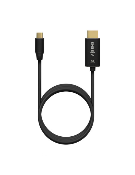 AISENS Cable Conversor Aluminio USB-C A HDMI 2.1 8k@60Hz, USB-C/M-HDMI/M, Negro, 2.0m