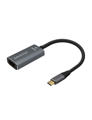 AISENS Conversor Aluminio USB-C a HDMI 4K@60Hz, USB-C/M-HDMI/H, Gris, 15cm
