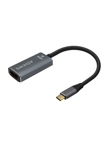 AISENS Conversor Aluminio USB-C a HDMI 4K@60Hz, USB-C/M-HDMI/H, Gris, 15cm