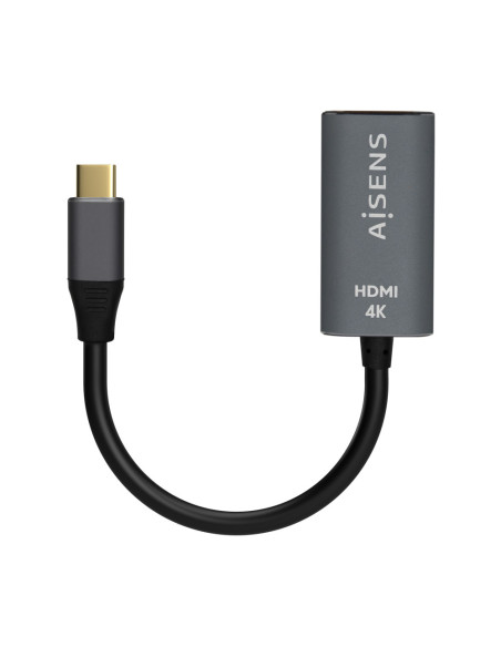 AISENS Conversor Aluminio USB-C a HDMI 4K@60Hz, USB-C/M-HDMI/H, Gris, 15cm