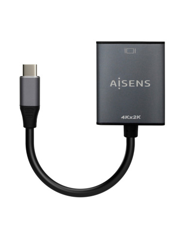 AISENS Conversor Aluminio USB-C A HDMI 4K@30Hz, USB-C/M-HDMI/H, Gris, 15cm