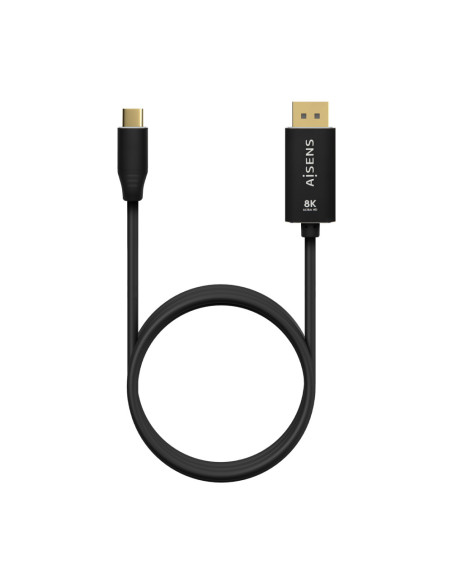 AISENS Cable Conversor Aluminio USB-C a Displayport 8K@60Hz, USB-C/M-DP/M, Negro, 1.8M