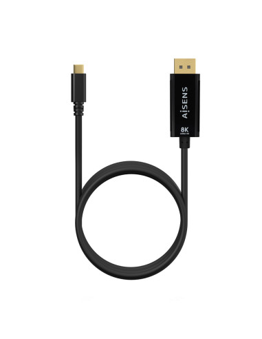 AISENS Cable Conversor USB-C a Displayport 8K@60Hz, USB-C/M-DP/M, Negro, 1.8M