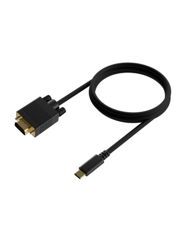 AISENS Cable Conversor USB-C a VGA, USB-C/M-HDB15/M, Negro, 0.8M