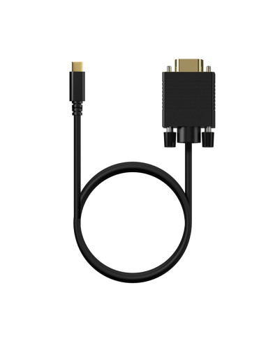 AISENS Cable Conversor USB-C a VGA, USB-C/M-HDB15/M, Negro, 0.8M