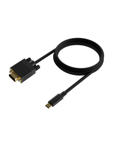 AISENS Cable Conversor USB-C a VGA, USB-C/M-HDB15/M, Negro, 1.8M