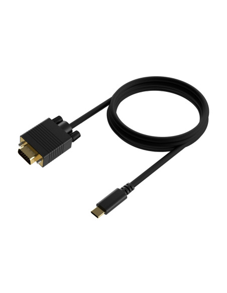 AISENS Cable Conversor USB-C a VGA, USB-C/M-HDB15/M, Negro, 1.8M