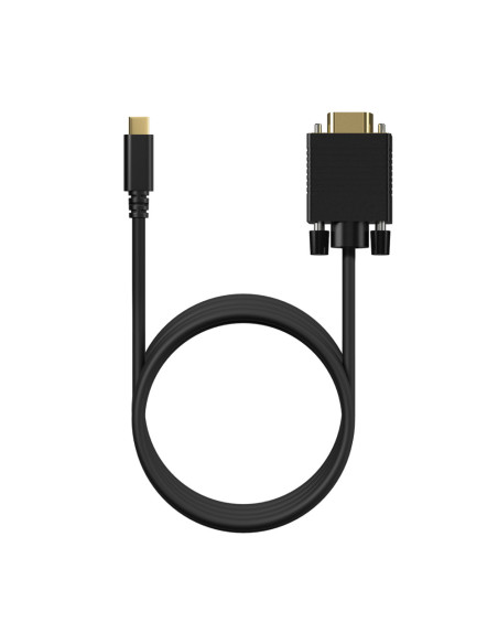 AISENS Cable Conversor USB-C a VGA, USB-C/M-HDB15/M, Negro, 1.8M