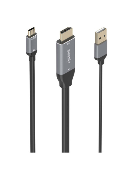 AISENS A109-0871 adaptador de cable de vídeo 1,8 m HDMI + USB USB Tipo C