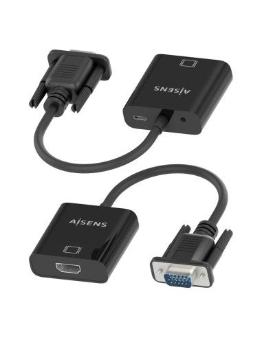 AISENS A115-0873 adaptador de cable de vídeo 0,2 m HDMI + 3.5mm + Micro-USB Type-B VGA (D-Sub)