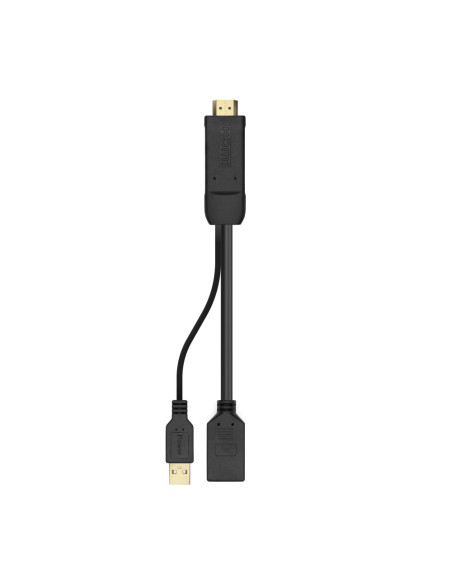 AISENS Conversor Activo HDMI 2.0 + USB Alim. a DISPLAYPORT V1.2, HDMI/M-USB/M-DP/H, Negro, 10CM