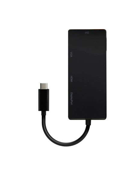AISENS Conversor USB-C A DP/DVI/HDMI/VGA, USB-C/M-DP/H-DVI/H-HDMI/H-Vga/H, Negro, 15cm
