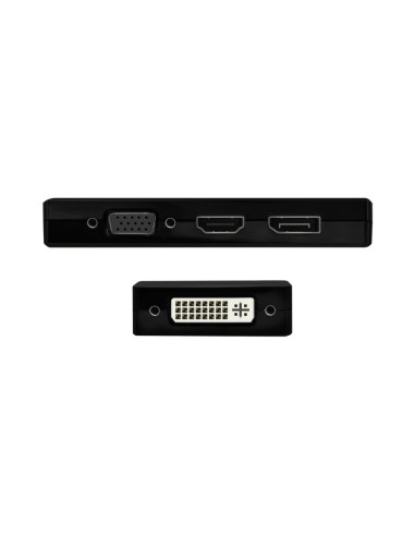 AISENS Conversor USB-C A DP/DVI/HDMI/VGA, USB-C/M-DP/H-DVI/H-HDMI/H-Vga/H, Negro, 15cm