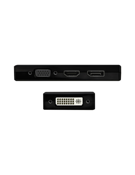 AISENS Conversor USB-C A DP/DVI/HDMI/VGA, USB-C/M-DP/H-DVI/H-HDMI/H-Vga/H, Negro, 15cm