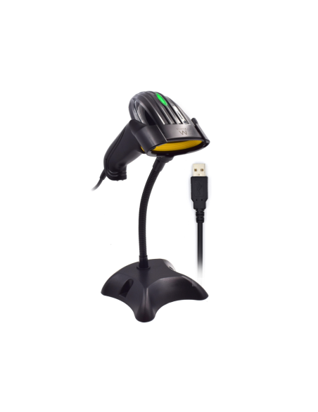 Ewent EW3400 lector de código de barras Lector de códigos de barras portátil 1D Laser Negro
