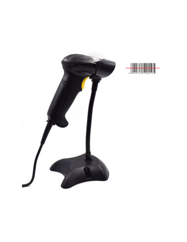 Ewent EW3400 lector de código de barras Lector de códigos de barras portátil 1D Laser Negro