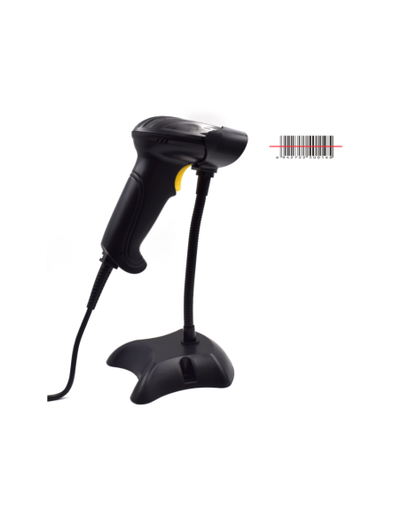 Ewent EW3400 lector de código de barras Lector de códigos de barras portátil 1D Laser Negro