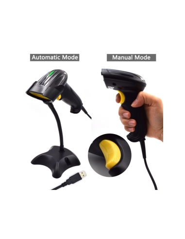 Ewent EW3400 lector de código de barras Lector de códigos de barras portátil 1D Laser Negro