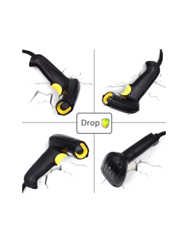 Ewent EW3400 lector de código de barras Lector de códigos de barras portátil 1D Laser Negro