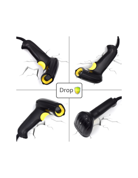 Ewent EW3400 lector de código de barras Lector de códigos de barras portátil 1D Laser Negro