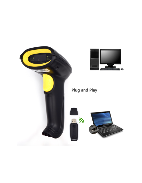 Ewent EW3430 lector de código de barras Lector de códigos de barras portátil 1D LED Negro