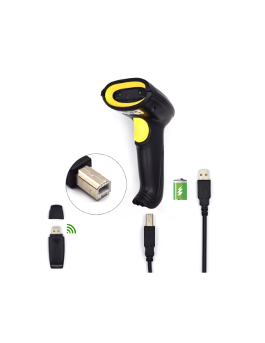 Ewent EW3430 lector de código de barras Lector de códigos de barras portátil 1D LED Negro