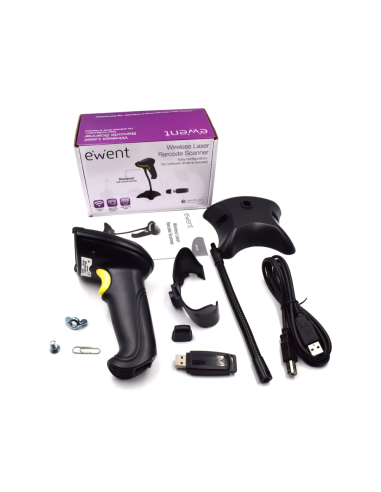 Ewent EW3430 lector de código de barras Lector de códigos de barras portátil 1D LED Negro