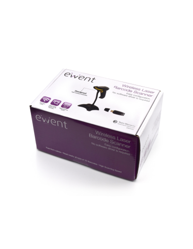 Ewent EW3430 lector de código de barras Lector de códigos de barras portátil 1D LED Negro