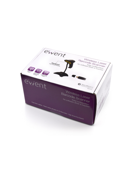 Ewent EW3430 lector de código de barras Lector de códigos de barras portátil 1D LED Negro