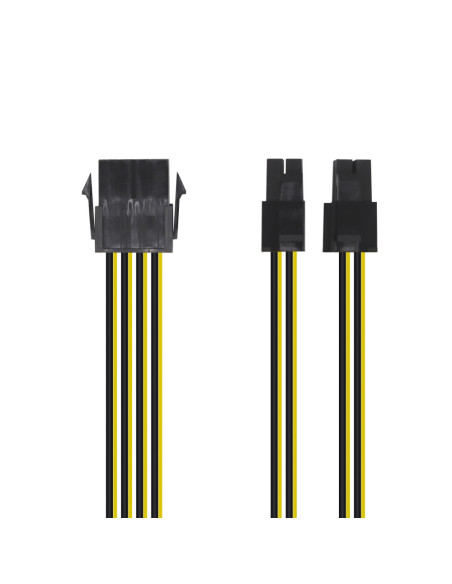 AISENS Cable Alimentación, 8pin/H-4+4pin/M, 30cm