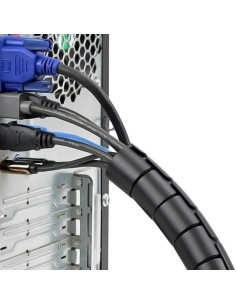 AISENS Organizador de cable en espiral 25mm, Negro, 1.0m 2