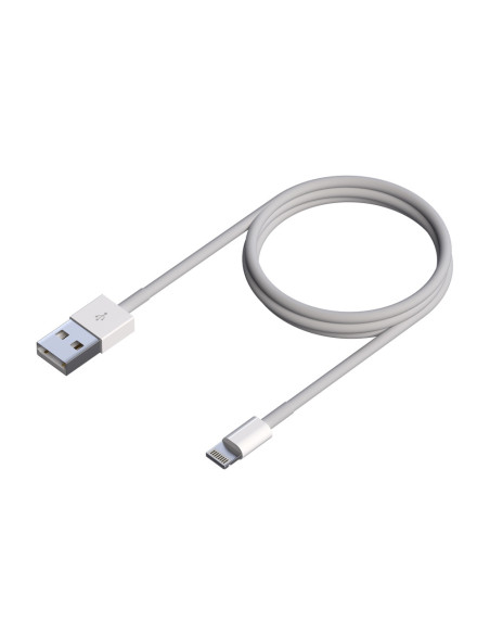 AISENS Cable Lightning A USB 2.0, Lightning/M-USB A/M, Blanco, 0.5 m