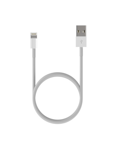 AISENS Cable Lightning A USB 2.0, Lightning/M-USB A/M, Blanco, 0.5 m