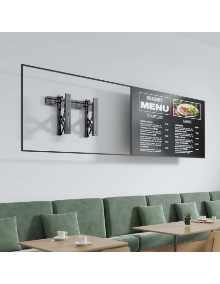 AISENS Soporte para Videowall Nivelable y Función Pop-Out para TV 45Kg de 37-70, Negro