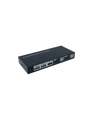 AISENS Conmutador KVM HDMI 4K@60HZ USB 1U-2PC con fuente alimentación, Negro