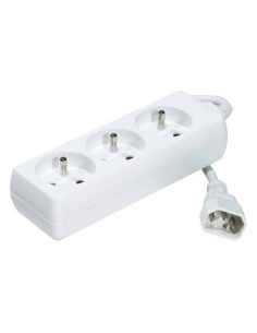 Neklan 1.2m Power Extension base múltiple 1,2 m 3 salidas AC Blanco