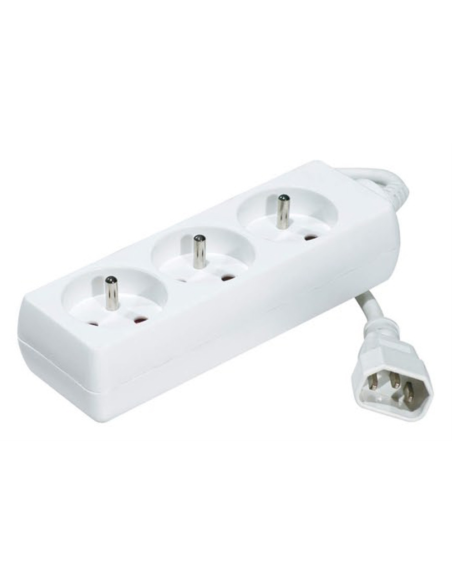 Neklan 1.2m Power Extension base múltiple 1,2 m 3 salidas AC Blanco