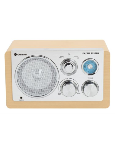 Denver TR-63LW radio Personal Analógica Bamboo, Plata