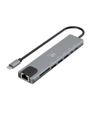 Ewent EW1146 base para portátil y replicador de puertos Alámbrico USB 3.2 Gen 1 (3.1 Gen 1) Type-C Gris