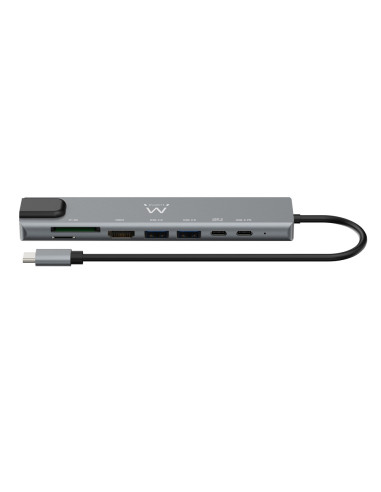 Ewent EW1146 base para portátil y replicador de puertos Alámbrico USB 3.2 Gen 1 (3.1 Gen 1) Type-C Gris