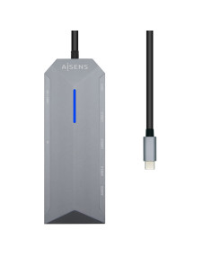 AISENS USB-C Dock 9 en 1, USB-C a 1x HDMI, 1xRJ45, 3x USB, 1x PD, 1x Audio, 1x SD, 1x Micro SD, Gris, 15 cm 2