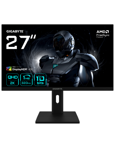 GIGABYTE G27Q3 Monitor Gaming 27” 2K QHD - 2560 x 1440, 320Hz, 1ms, 350 cd/m², FreeSync Premium, Display HDR400, HDMI 2.0, Displ