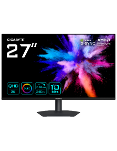 GIGABYTE GO27Q24A Monitor Gaming OLED 27” 2K QHD - 2560 x 1440, 240Hz, 0.03ms, 400 cd/m², FreeSync Premium, G-Sync Compatible, H 2